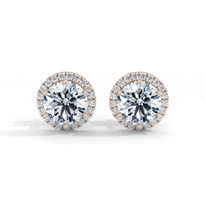 Aureus Halo Stud Earrings