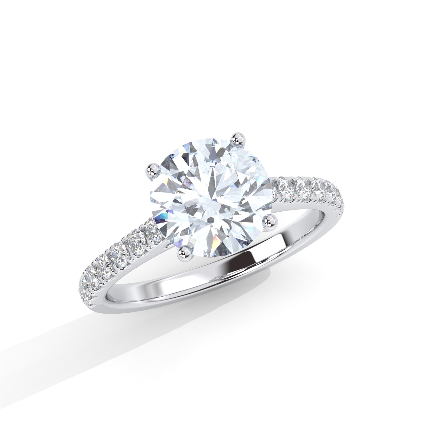 Vita Engagement Ring - 18K White Gold